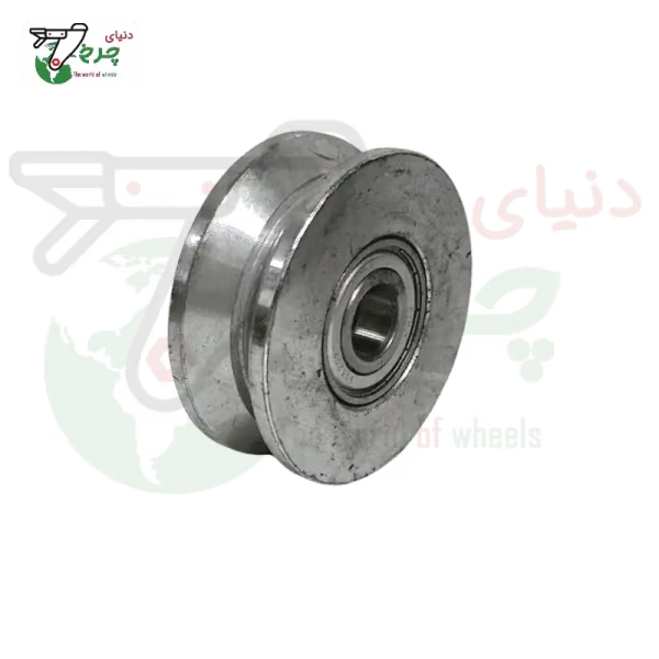 قرقره فولادی نبشی خور 80 میلی‌متر با شفت 20 میلی‌متری
