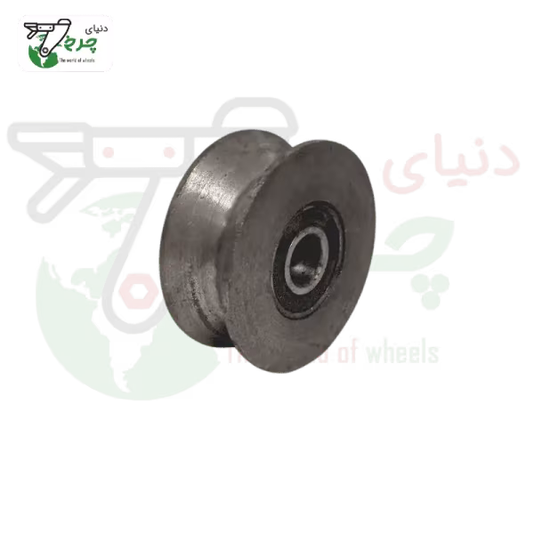 قرقره چدنی نبشی خور قطر 80 میلیمتر | شفت 16 میلیمتر | درب سنگین ریلی