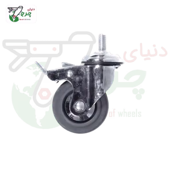 چرخ 10 سانتی‌متر ترمزدار پیچی ابکروم بیمارستانی