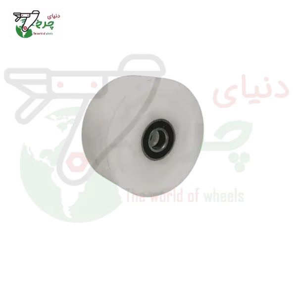 چرخ 10 سانتی‌متر تکی تفلون سفید با پایه چدنی