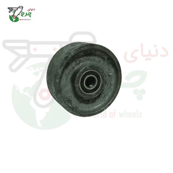 چرخ 10 سانتی‌متر تکی چدن روتراش بدون روکش لاستیک