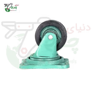 چرخ 10 سانتی‌متر گردان چدن لاستیکی با چرخش 360 درجه