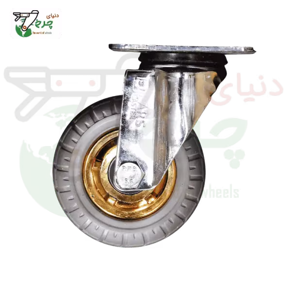 چرخ 10 سانتی‌متر گردان کفی طلایی با چرخش 360 درجه