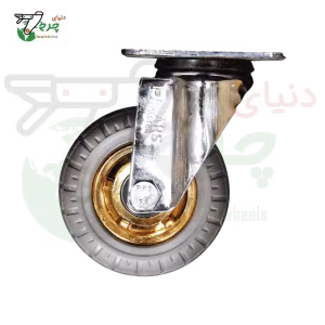چرخ 10 سانتی‌متر گردان کفی طلایی با چرخش 360 درجه