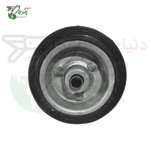 چرخ 100 میلیمتری تک مشکی ورقی صنعتی | بدون پایه و اتصال