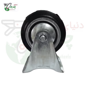 چرخ 100 میلیمتری ثابت مشکی ورقی صنعتی | حرکت مستقیم و پایدار
