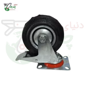 چرخ 125 میلیمتری ترمزدار مشکی ورقی صنعتی | قفل‌دار و پرقدرت