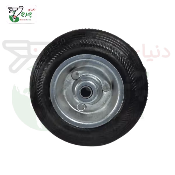 چرخ 125 میلیمتری تک مشکی ورقی صنعتی | بدون پایه و اتصال