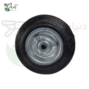 چرخ 125 میلیمتری تک مشکی ورقی صنعتی | بدون پایه و اتصال
