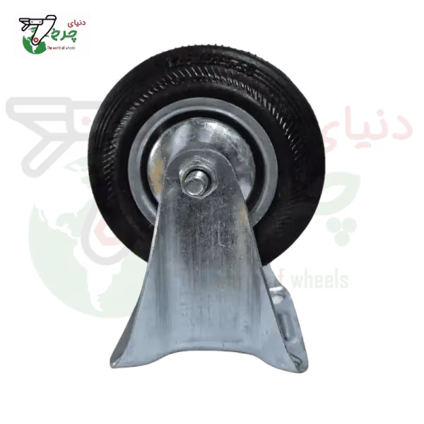 چرخ 125 میلیمتری ثابت مشکی ورقی صنعتی | پایداری و کنترل دقیق