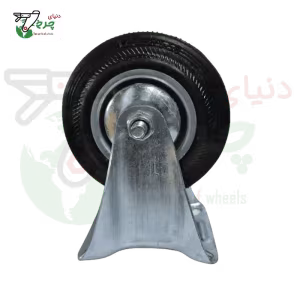 چرخ 125 میلیمتری ثابت مشکی ورقی صنعتی | پایداری و کنترل دقیق