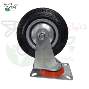 چرخ 125 میلیمتری گردان مشکی ورقی صنعتی | چرخش 360 درجه روان