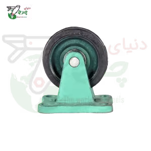 چرخ 13 سانتی‌متر ثابت چدن لاستیکی برای حرکت مستقیم سنگین