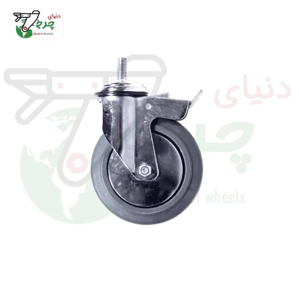 چرخ 16 سانتی‌متر ترمزدار پیچی ابکروم برای تجهیزات طبی