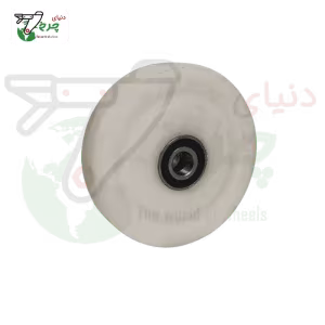 چرخ 16 سانتی‌متر تکی تفلون سفید با پایه چدنی و ظرفیت 300 کیلوگرم