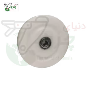 چرخ 20 سانتی‌متر تکی تفلون سفید با پایه چدنی و ظرفیت 400 کیلوگرم