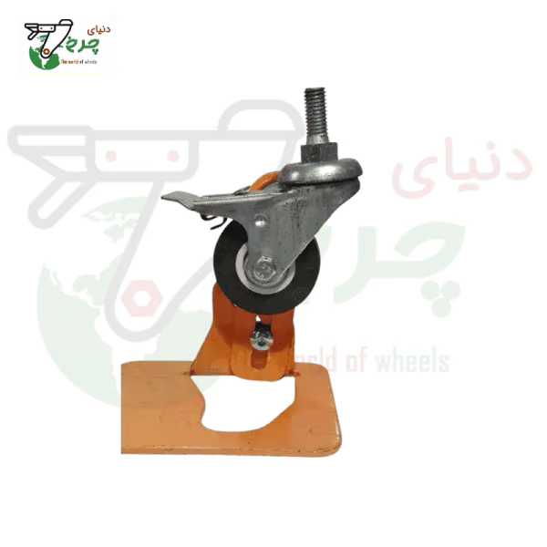 چرخ 50 ترمزدار طوسی پیچ 10 قطر 50 میلی‌متر ظرفیت 30 کیلوگرم