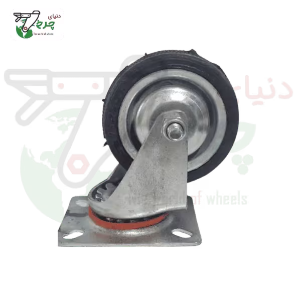 چرخ 75 میلیمتر گردان ورقی مشکی | حرکت آزاد 360 درجه