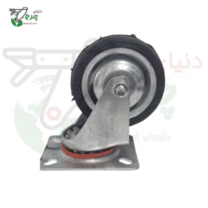 چرخ 75 میلیمتر گردان ورقی مشکی | حرکت آزاد 360 درجه