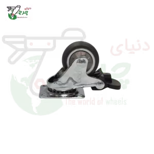 چرخ ترمزدار بلبرینگی قهوه‌ای قطر 25 میلی‌متر ظرفیت 15 کیلوگرم