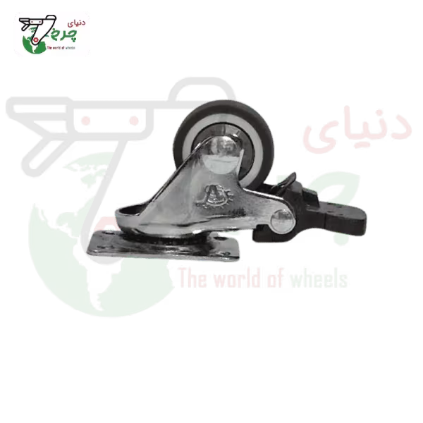 چرخ ترمزدار بلبرینگی قهوه‌ای قطر 30 میلی‌متر ظرفیت 20 کیلوگرم