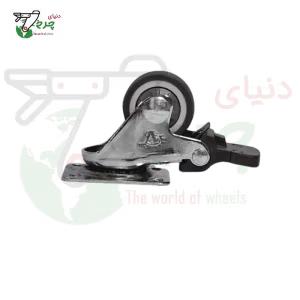 چرخ ترمزدار بلبرینگی قهوه‌ای قطر 30 میلی‌متر ظرفیت 20 کیلوگرم