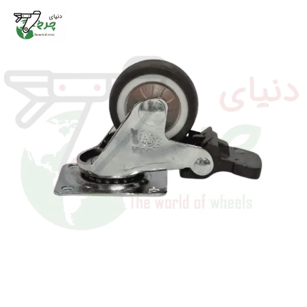 چرخ ترمزدار بلبرینگی قهوهای قطر 40 میلیمتر ظرفیت 30 کیلوگرم