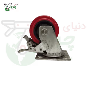 چرخ ترمزدار پلی‌اورتان رینگ پلاستیک قطر 100 میلی‌متر ظرفیت 150 کیلوگرم