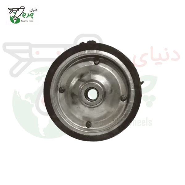 چرخ تک 20 سانتی‌متر فلزی کمپرسی با شفت 20 میلی‌متری