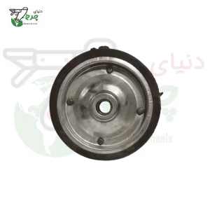 چرخ تک 20 سانتی‌متر فلزی کمپرسی با شفت 20 میلی‌متری