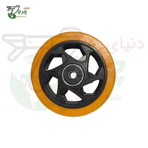 چرخ تک پایه سفید نارنجی 125 میلی‌متر با تحمل بار 100 کیلوگرم