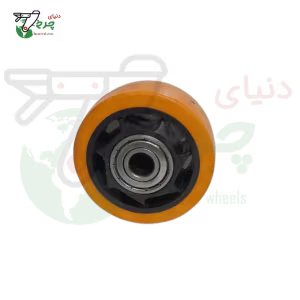 چرخ تک پایه سفید نارنجی 75 میلی‌متر با تحمل بار 50 کیلوگرم