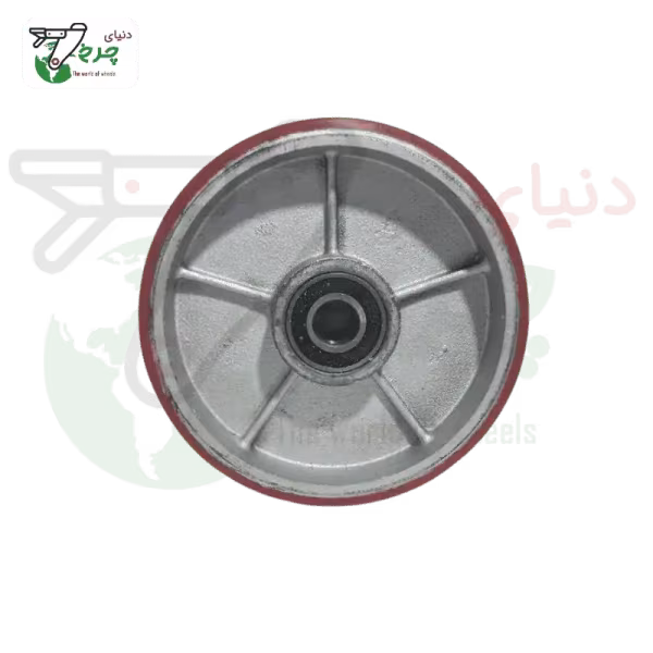 چرخ تک پلی اورتان 160 میلیمتر چدن | شفت 20 میلیمتر | تحمل 280 کیلو