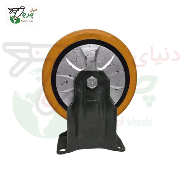 چرخ ثابت سوپر نارنجی بلبرینگی قطر 125 میلی‌متر ظرفیت 100 کیلوگرم