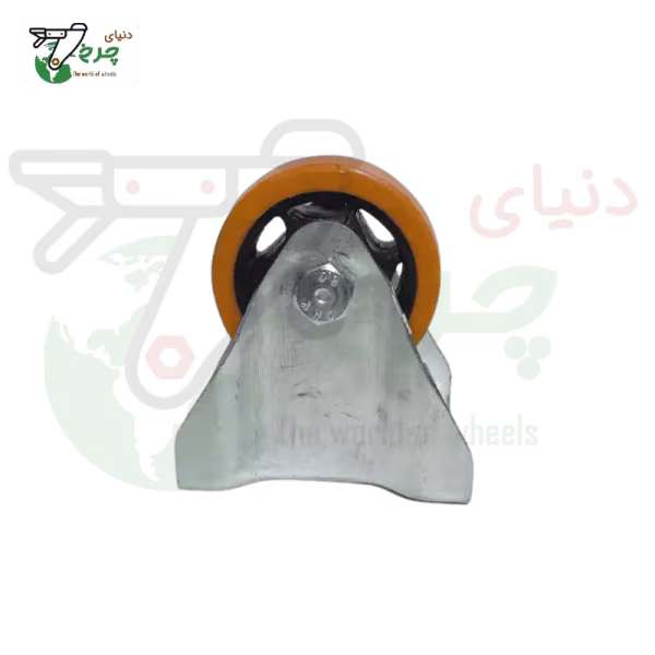 چرخ ثابت پایه سفید نارنجی 75 میلی‌متر با تحمل بار 50 کیلوگرم