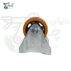 چرخ ثابت پایه سفید نارنجی 75 میلی‌متر با تحمل بار 50 کیلوگرم