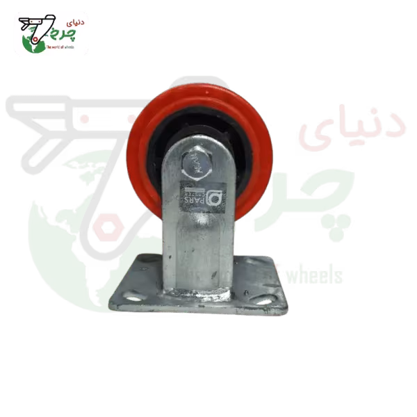 چرخ ثابت پلی‌اورتان رینگ پلاستیک قطر 100 میلی‌متر ظرفیت 150 کیلوگرم