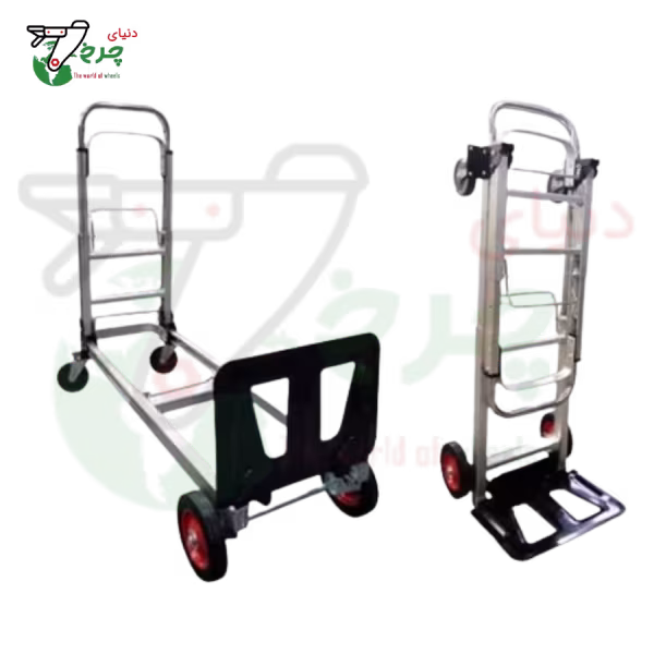 چرخ دستی تاشو وارداتی 150 کیلویی؛ دو چرخ و چهار چرخ با پلیت و دستگیره تاشو