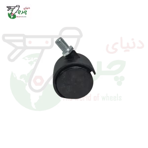 چرخ دوقلو پلاستیکی پیچ 10 درجه 1 سایز 40 قطر 40 میلی‌متر ظرفیت 45 کیلوگرم
