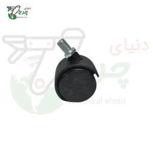چرخ دوقلو پلاستیکی پیچ 10 درجه 1 سایز 40 قطر 40 میلی‌متر ظرفیت 45 کیلوگرم