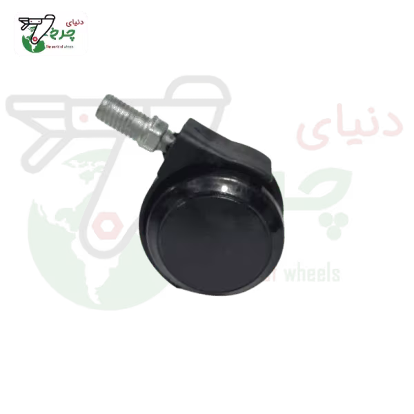 چرخ دوقلو پلاستیکی پیچ 12 درجه 1 دنده ریز قطر 40 میلی‌متر ظرفیت 50 کیلوگرم