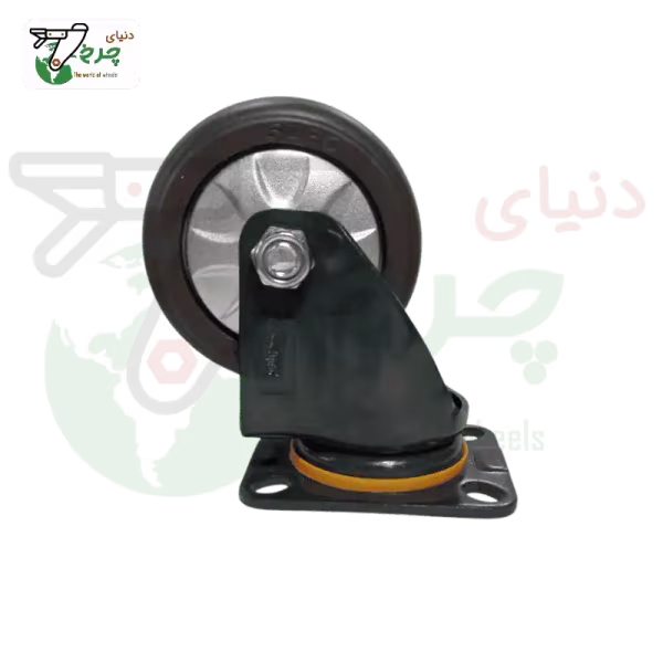 چرخ سوپو 100 میلیمتر گردان کفی | تحمل 200 کیلو | نصب صفحه‌ای