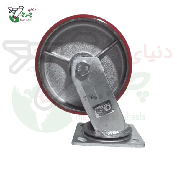چرخ پلی اورتان 160 میلیمتر گردان با رینگ چدن | تحمل 280 کیلو