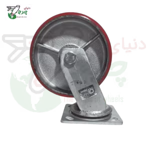 چرخ پلی اورتان 160 میلیمتر گردان با رینگ چدن | تحمل 280 کیلو