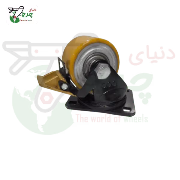 چرخ پلی اورتان ورق 6 - 75 میلیمتر ترمزدار | تحمل 400 کیلو | ضد سایش