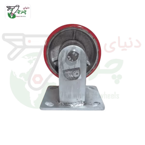 چرخ پلی اورتان چدن ثابت 100 میلی‌متر با تحمل بار 200 کیلوگرم