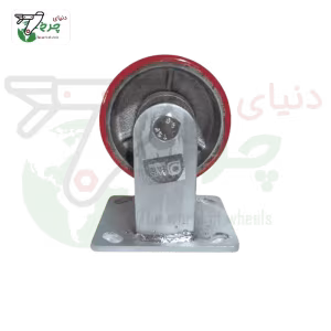 چرخ پلی اورتان چدن ثابت 100 میلی‌متر با تحمل بار 200 کیلوگرم