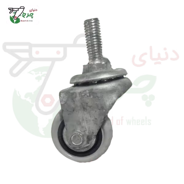 چرخ پیچی گردان طوسی بیمارستانی 50 میلی‌متر با تحمل بار 25 کیلوگرم