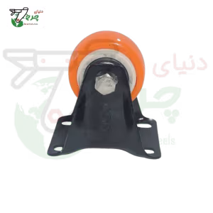 چرخ کفی ثابت پایه مشکی نارنجی 50 میلی‌متر با تحمل بار 40 کیلوگرم