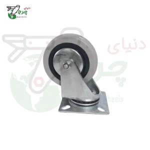 چرخ کفی گردان طوسی بیمارستانی 75 میلی‌متر با تحمل بار 35 کیلوگرم
